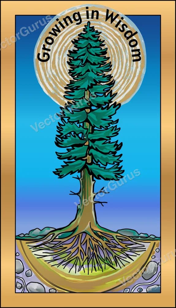 Growing in Wisdom illustration - Vectorized