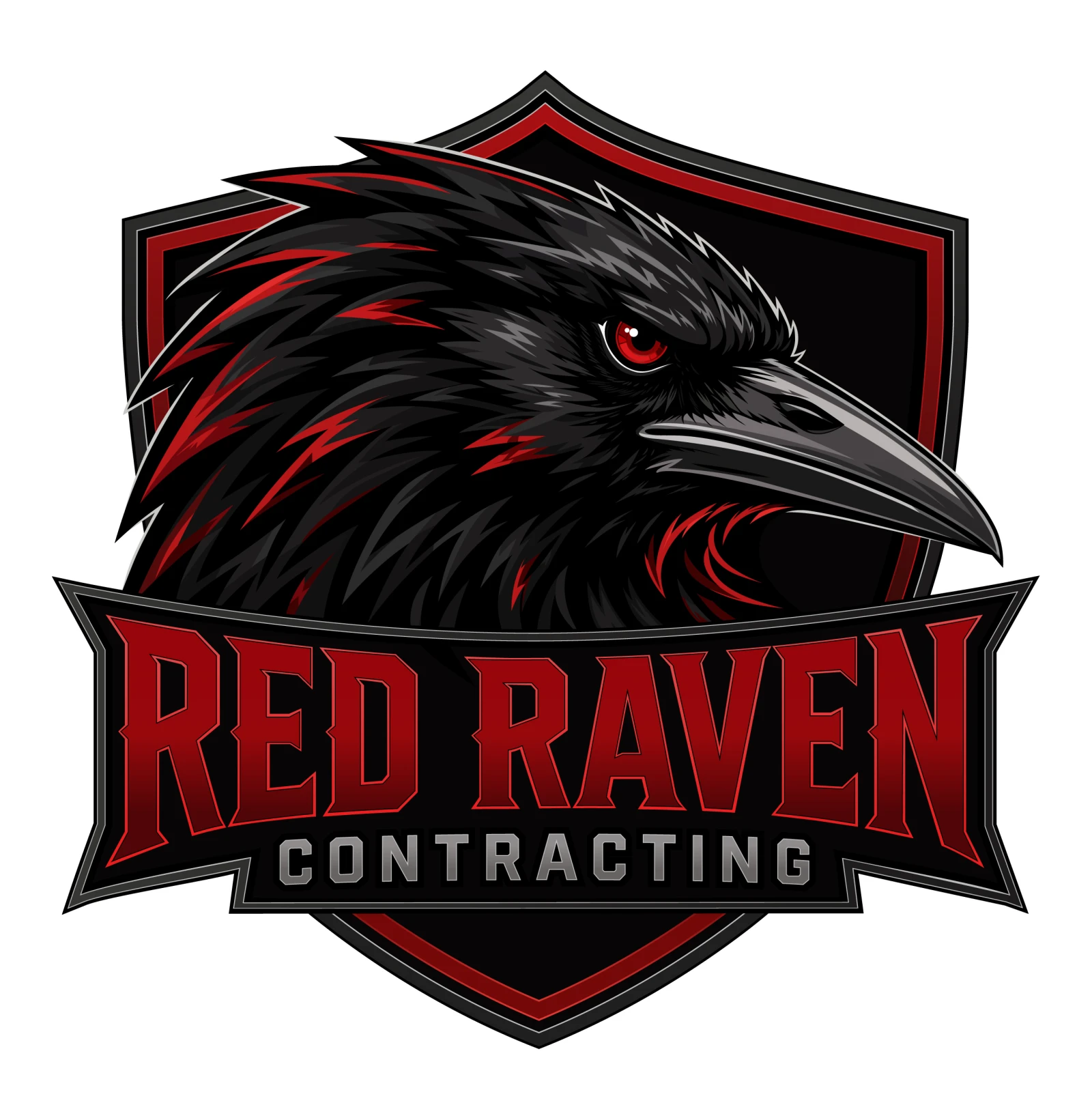 Red Raven Contracting AI logo - Vectorized