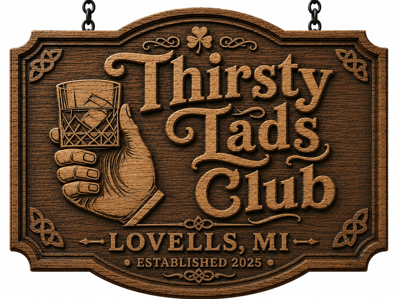 Case Study: From Sign Mockup to CNC-Carved Raised Relief (Thirsty Lads Club)
